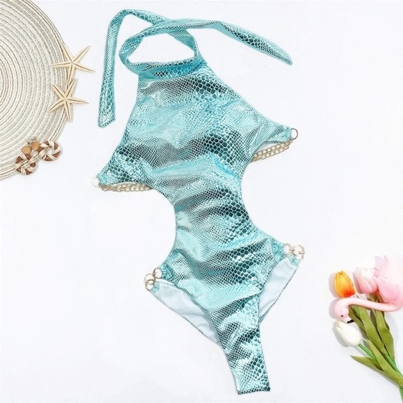 'Never Shed This Skin' Snake Print Monokini - Picture 3 of 5